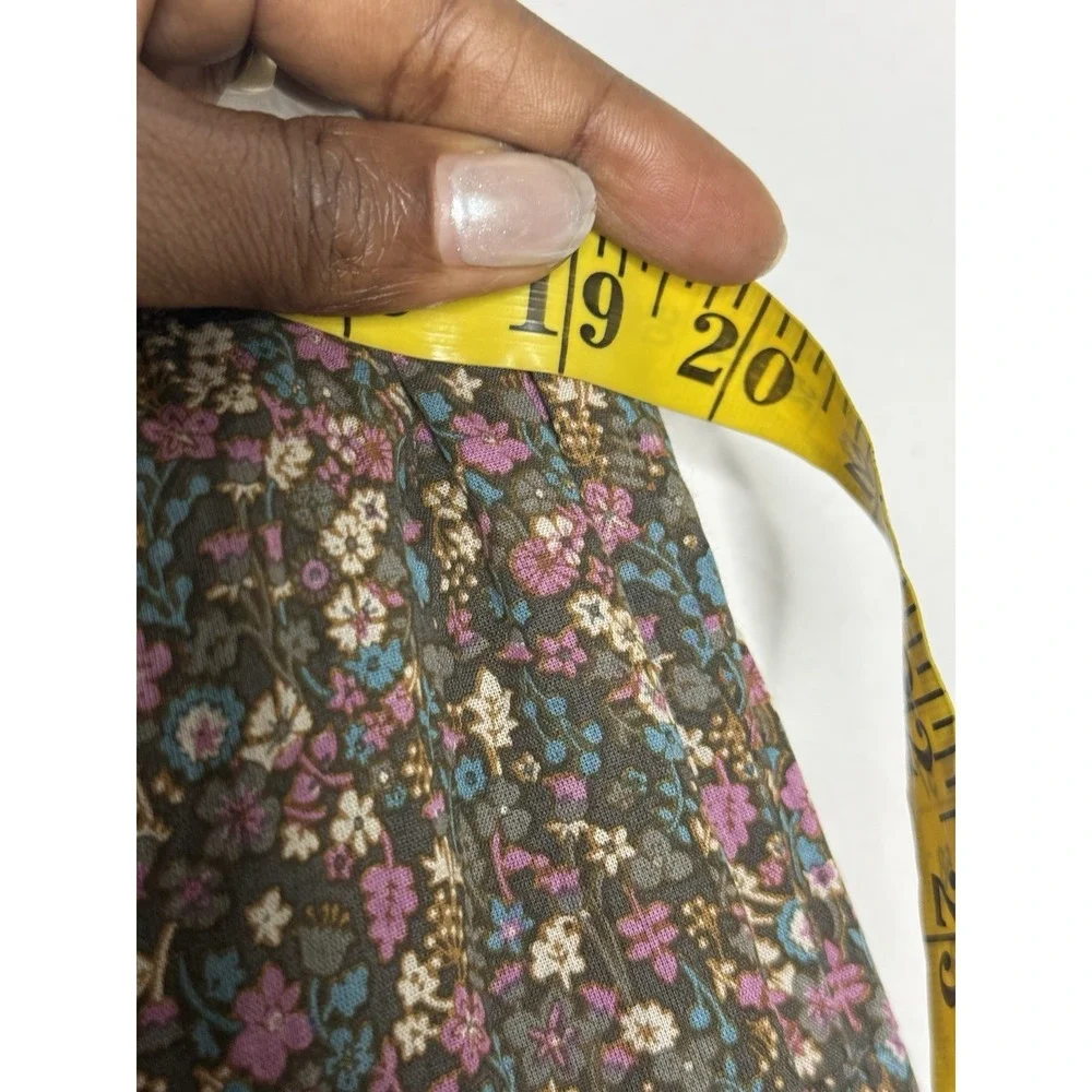 Garnet Hill Floral Cotton Maxi Skirt Size S Boho Peasant Prairie Cottagecore